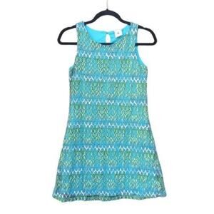 LEMON FIZZ | Girls Y2K Mesh Zig Zag Chevron Retro Mod A-Line Shift Dress 14